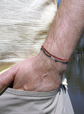 POHIER原创手工银管绳编幸运Lucky手绳百搭手链