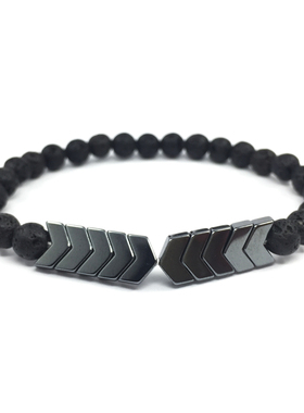 小众设计师风火山石箭头情侣手链