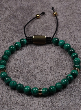 pohier宝喜儿天然孔雀石手链