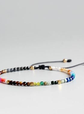 小众十二星座天然宝石情侣手链