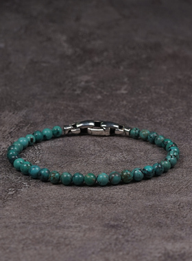 POHIER布拉德皮特原矿绿松石手链