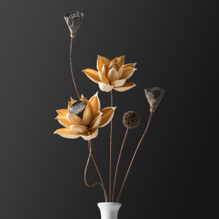 干花花束摆件荷花风干莲蓬天然家居装饰莲藕禅意插花中式客厅摆设