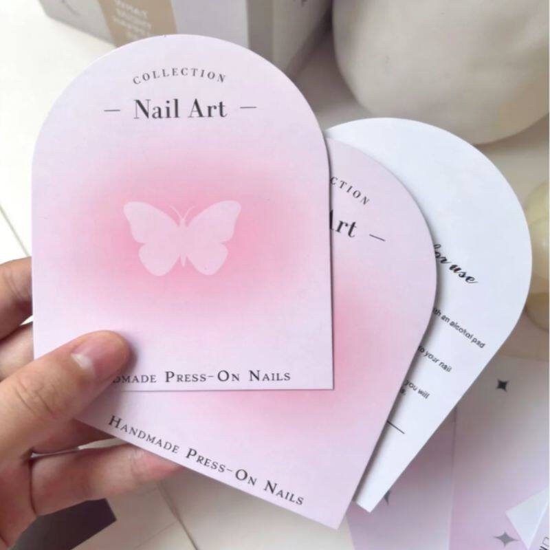 穿戴甲纸卡纸设计定制饰品对折保养卡买家秀征集卡服务售后卡标签