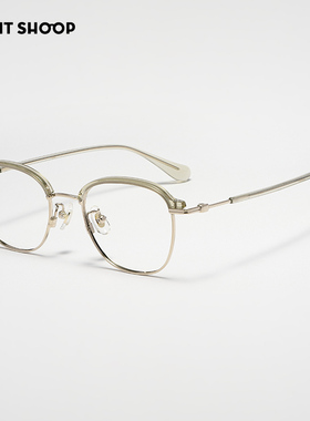 右店日本轻质板材加纯钛方形眉线镜架男女情侣款超级轻高度数近视