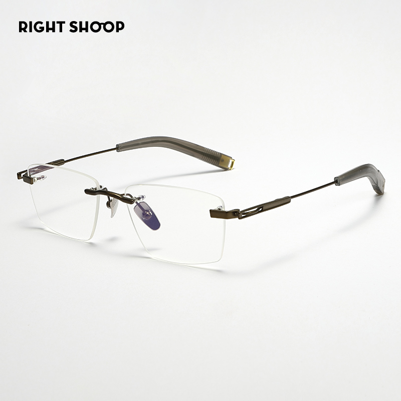 右店无框高颜值女纯钛近视眼镜