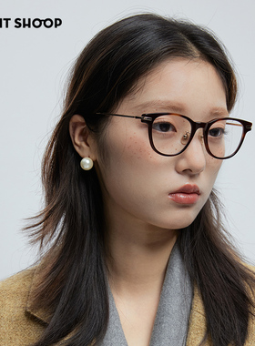 右店素颜微方框圆脸女显脸小大脸显瘦日系手工板材高度数眼镜框架