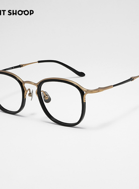 右店哥特式美学日本小众文青气质型手工纯钛方形男女配近视眼镜架