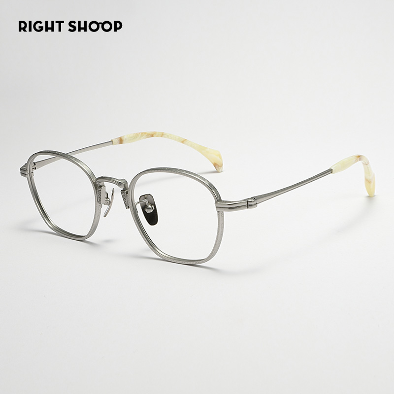 右店纯钛男大脸手工雕花眼镜框