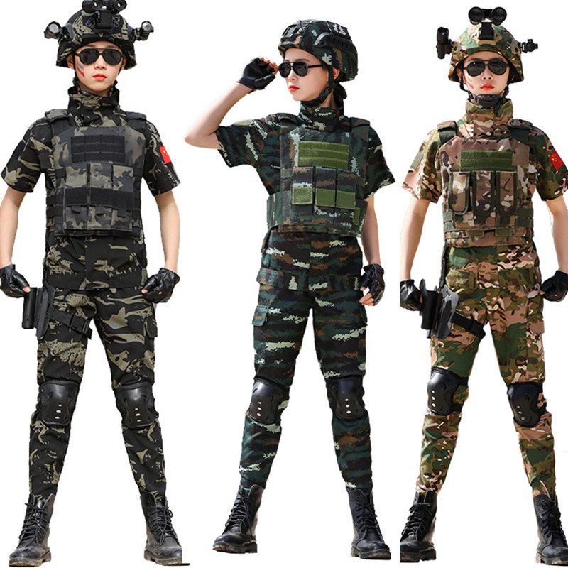 威龙三角洲cos服短袖学生军训迷彩服套装男儿童特种兵作战服夏季