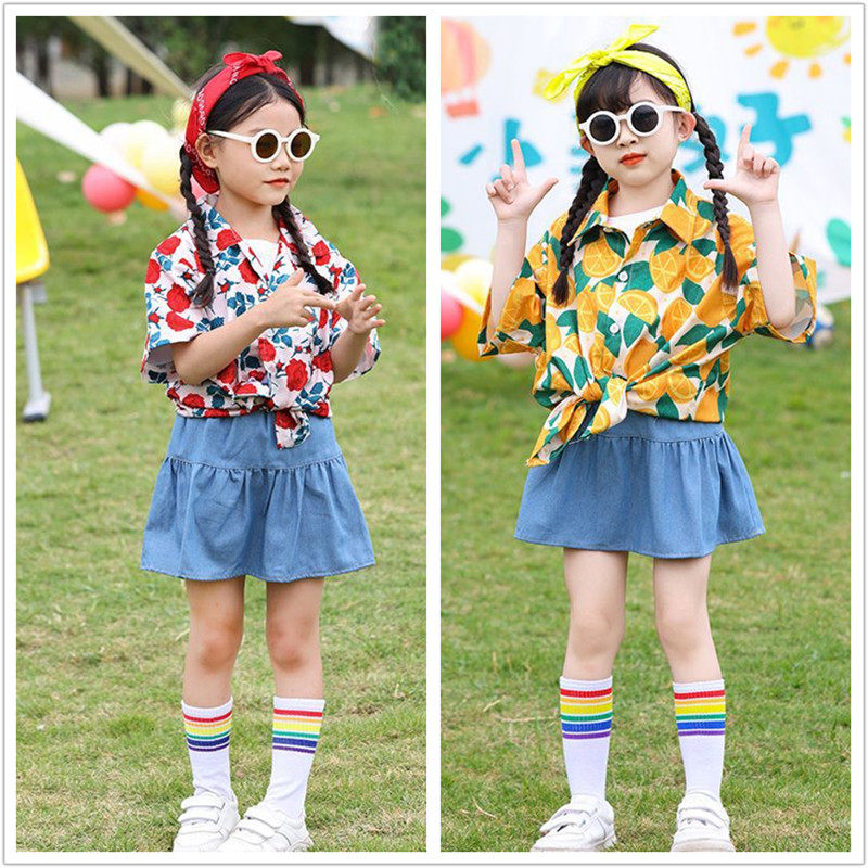 港风儿童啦啦队演出服