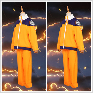 鸣人cos服幼年火影忍者漩涡鸣人儿童少年衣服一代服装护额套装