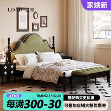 法式复古实木床1.2m1.35单人现代简约双人1.8米主卧大床中古风床