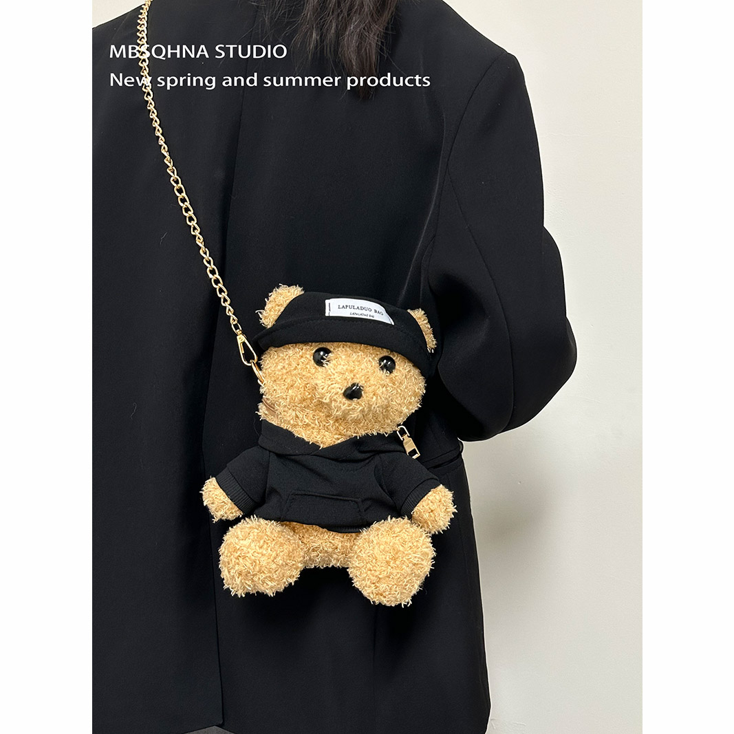 可爱卡通毛绒玩偶包包链条包