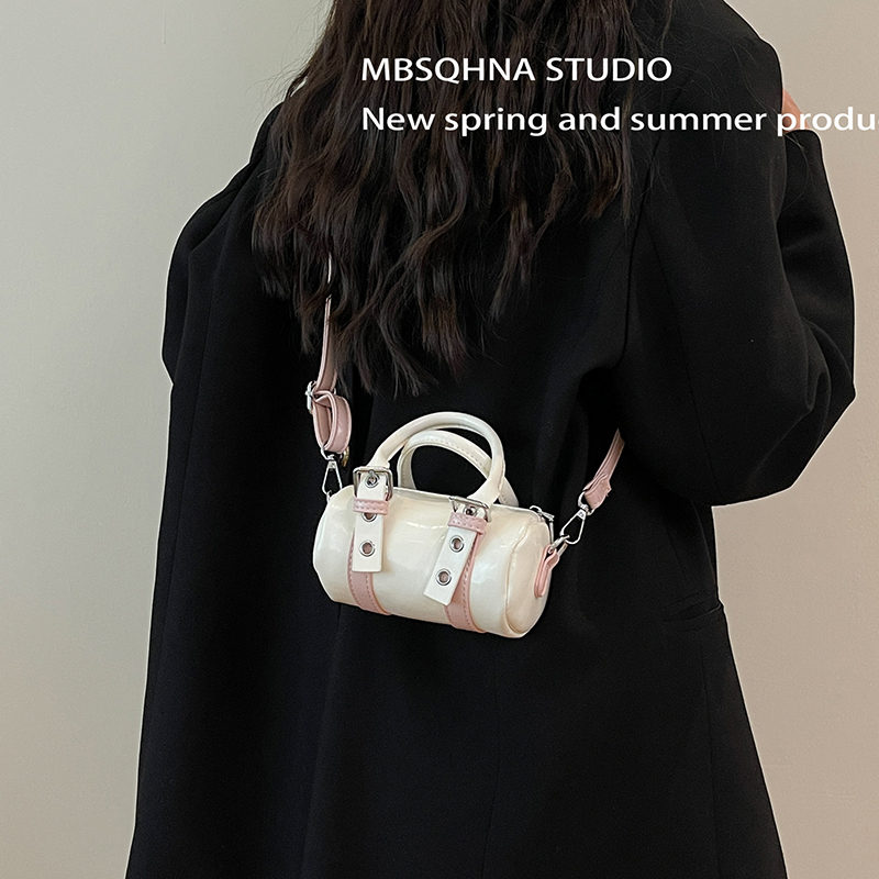 MBSQHNA时尚手拎小包包女2025新款韩版波士顿枕头包高级感斜挎包