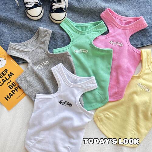 bluetime猫狗背心多巴胺简约原创