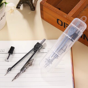 小鱼儿金属圆规2050 专业绘制图工具 学生考试2件套带铅芯圆规套装