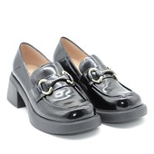 女单鞋 特价 P390177C 2023秋新款 中跟粗跟牛皮乐福鞋 正品 富贵鸟女鞋