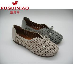 凉鞋 妈妈鞋 2025夏季 镂空羊皮平底单鞋 K567816K 新款 富贵鸟女鞋