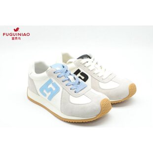 富贵鸟女鞋 系带运动休闲鞋 2025秋季 时尚 真皮X5A5011Z 新款 正品