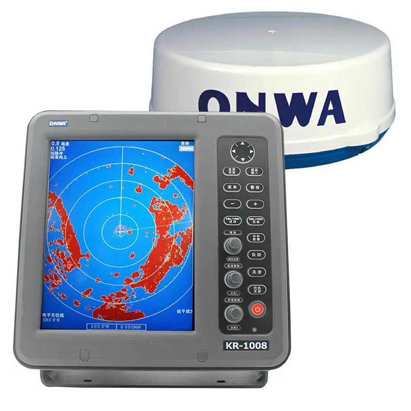 ONWA安华10寸雷达KR-1008彩色液晶显示36量程海里航海船用