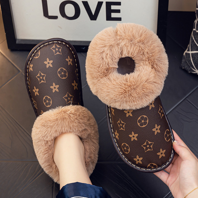 欧式防水保暖室内居家包跟棉拖鞋