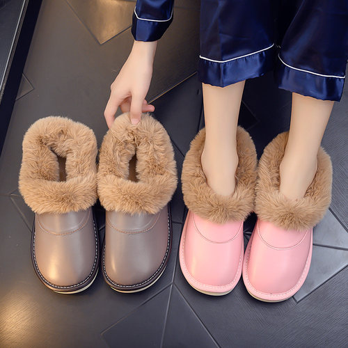 冬季保暖加厚防滑棉拖鞋