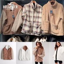 Hollister秋季加厚保暖羊羔绒外套女两面穿拉链开衫宽松加绒卫衣