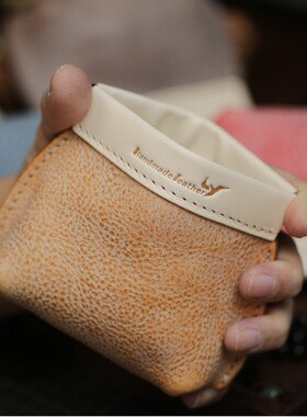 岚屿出品MBOX雾蜡风格牛皮收纳袋零钱包文玩手串核桃包耳机包