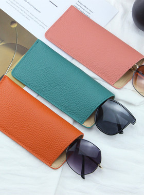 墨镜便携收纳袋ins真皮眼镜盒男女近视镜保护套高级感车载夹套