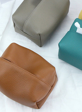 真皮车载纸巾盒收纳袋创意餐厅抽纸轻奢高档客厅高级感个性ins