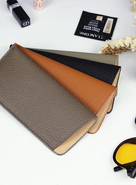 ins真皮眼镜盒文艺近视镜保护套简约眼镜包墨镜便携收纳袋套男女