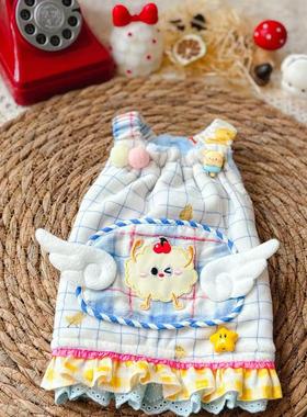 原创手工定制宠物衣服狗狗猫咪秋冬多巴胺小天使吊带泰迪小马西施