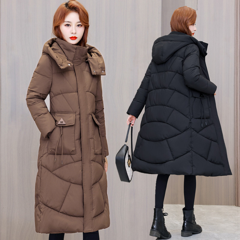 冬季新款羽绒棉服女装加厚修身韩版中长款冬季棉衣外套显瘦棉袄