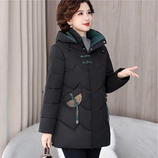 棉衣外套 妈妈中老年羽绒棉服加厚棉袄中式 中国民族风冬季 复古新款