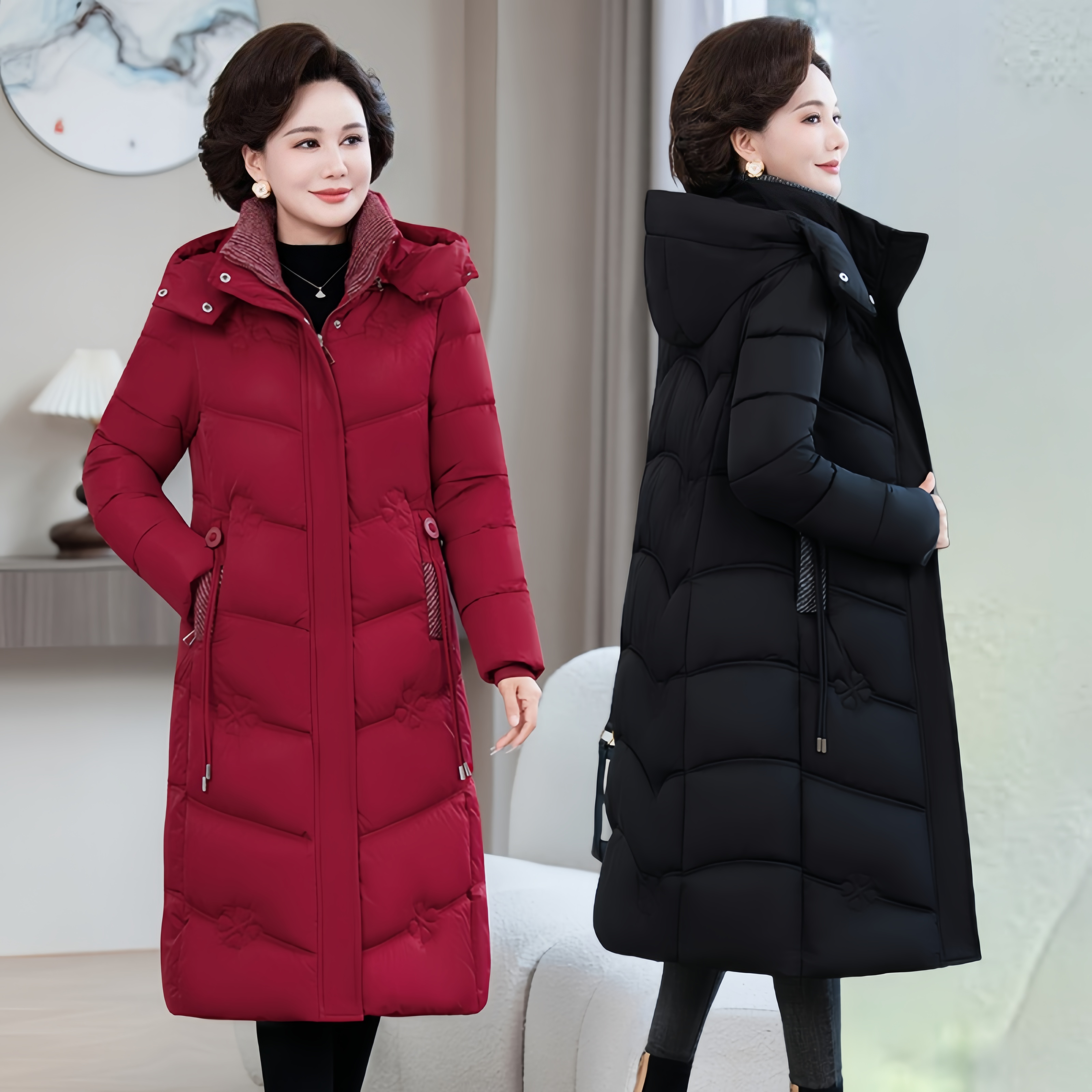 中老年妈妈冬装羽绒棉服