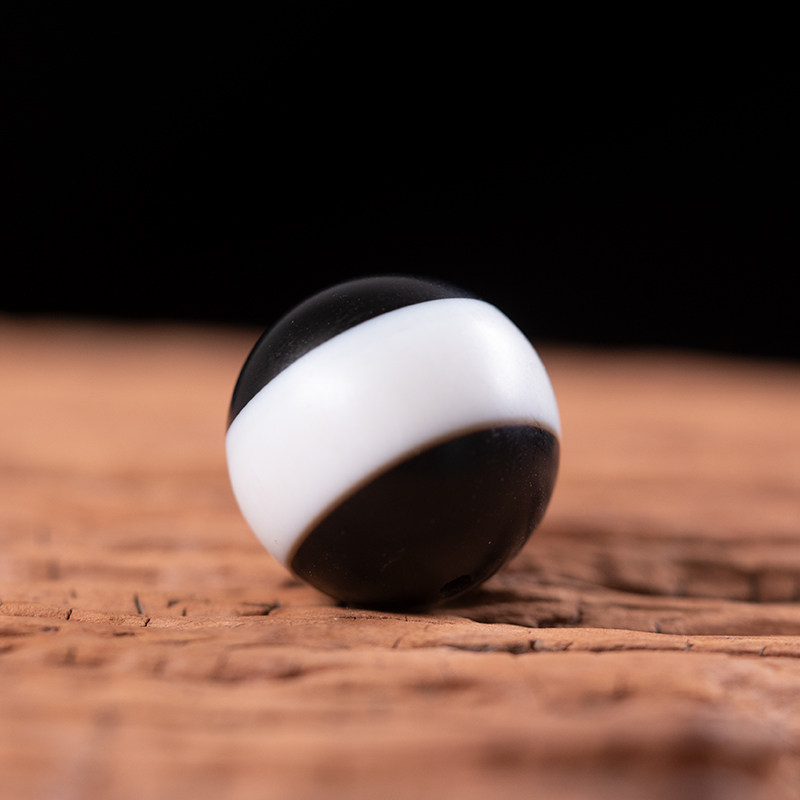 天然一线药师缠丝玛瑙宝石单珠珠子灰皮蓝沁糖沁天珠多宝散珠2.0