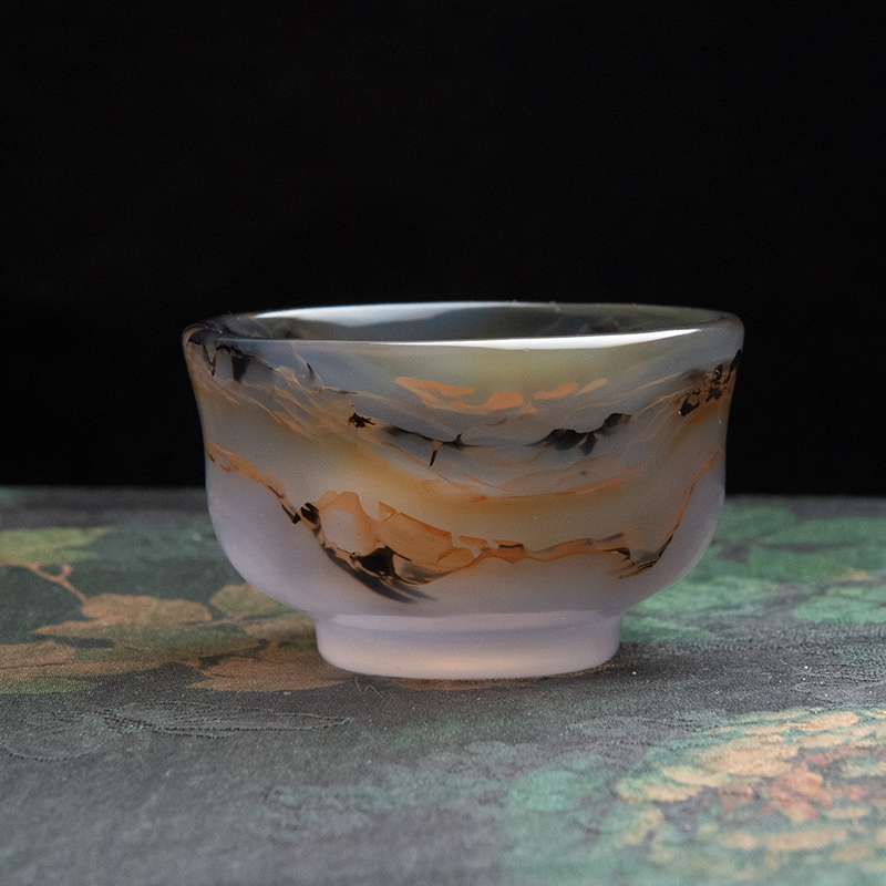 天然玛瑙水晶宝石主人杯礼品玉髓