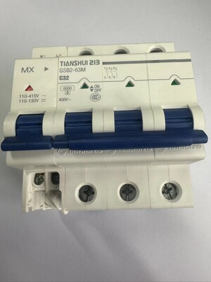 天水二一三小型断路器GSB2-63M 3P C32+MX Ac110-415VDC110-130V
