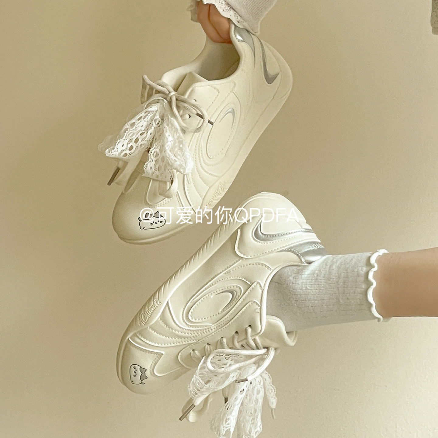 可爱的你 韩系板鞋女款2026新款厚底小白鞋子女ins百搭小众德训鞋,女鞋,休闲板鞋,淘宝优惠券,粉丝福利购,淘宝优惠卷