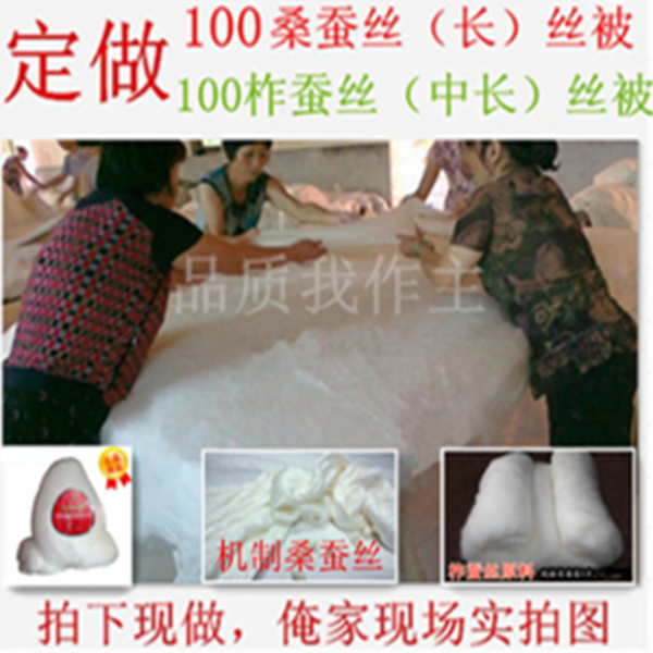 定做桐乡蚕丝被双宫裸胎原料手工