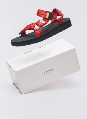 SUICOKE Depa-Cab日系撞色可调节魔术贴速干凉鞋 OG-022Cab-RED