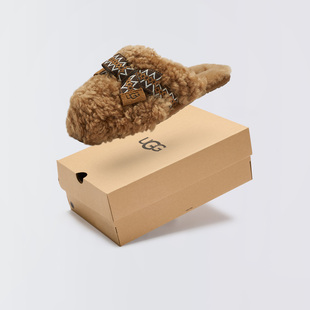 UGG Maxi Curly Sister Slide女轻便平底包头拖懒人毛毛鞋1158266