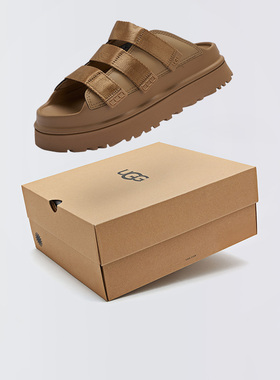 UGG GoldenGlow Slide夏季炫金系列厚底魔术贴休闲拖鞋 1167430