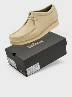 Clarks Wallabee复古英伦麂皮方头系带生胶底男休闲鞋 26155515