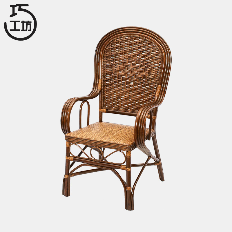 办公椅洋哥藤艺靠背高镂空透气