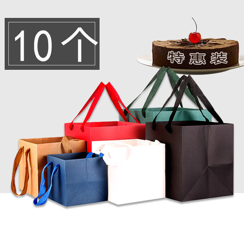 加厚方形礼品袋包装袋纸袋特种纸牛皮纸袋子蛋糕手拎袋宽底手提袋