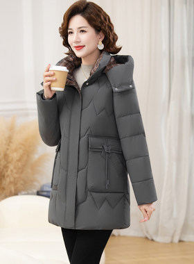 中老年妈妈冬季2025棉袄加厚时尚新款棉衣女款大码棉服中长款外套
