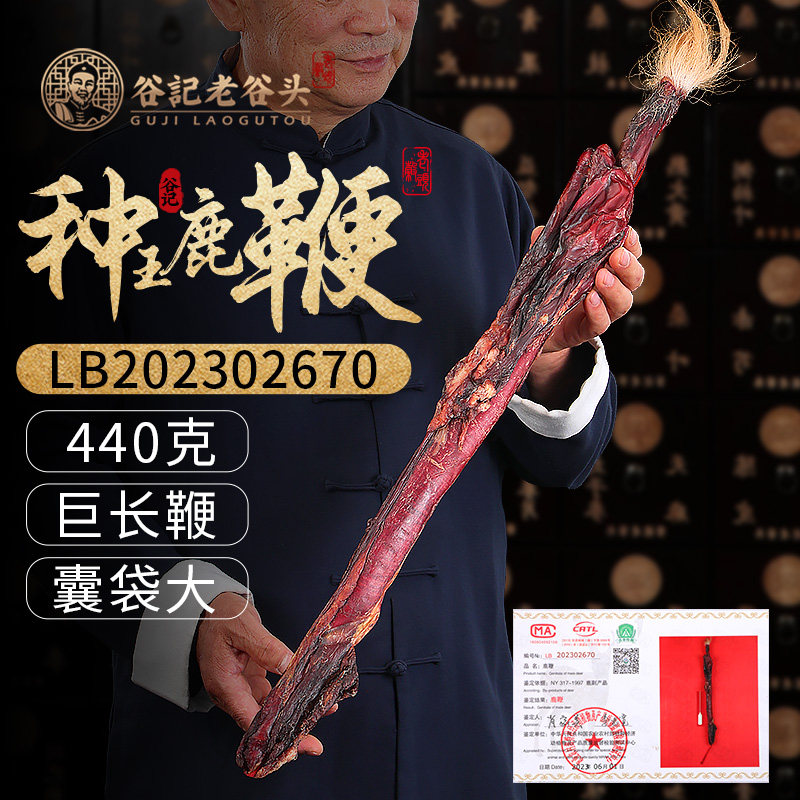 老谷头种王马鹿鞭礼盒440g整枝搭配壮鹿鞭泡酒料产自吉林梅花鹿乡