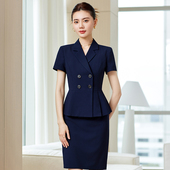 西装 双排扣职业短袖 女酒店经理店长售楼部珠宝店工作服 套装 单件