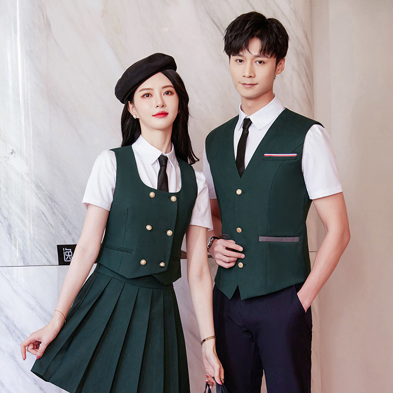 单件/套装男女学院风马甲制服幼师服工装接待酒店KTV服务员工作服